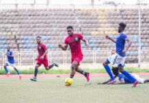NPFL team, Sporting Lagos in action (Gombe United vs bendel insurance)