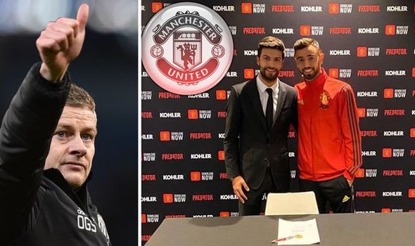 Bruno Fernandes Poses Man Utd Gear