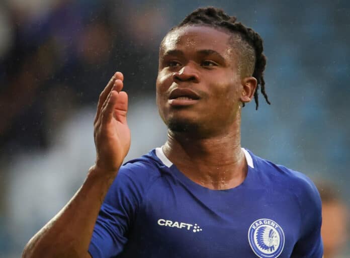 Gift Orban shares his happiness with Gent fans