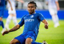 Gift Orban celebrates scoring for Gent