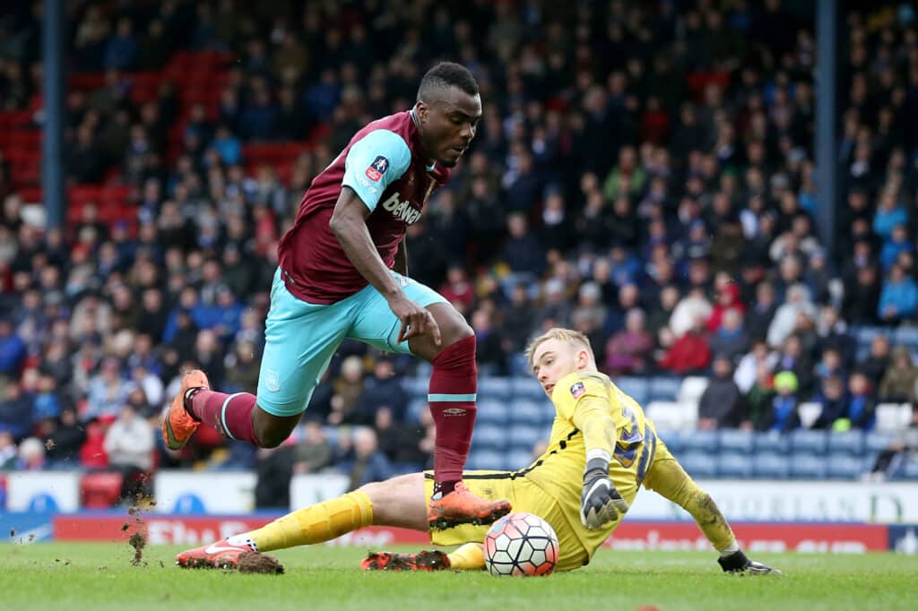 Emmanuel Emenike in action with West Ham