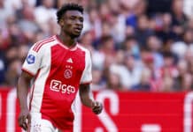 Black Stars forward Mohammed Kudus in action for Dutch club Ajax