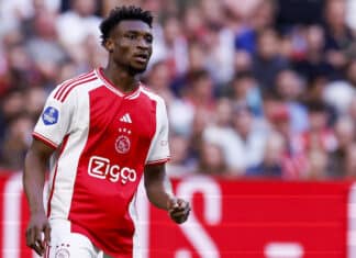 Black Stars forward Mohammed Kudus in action for Dutch club Ajax