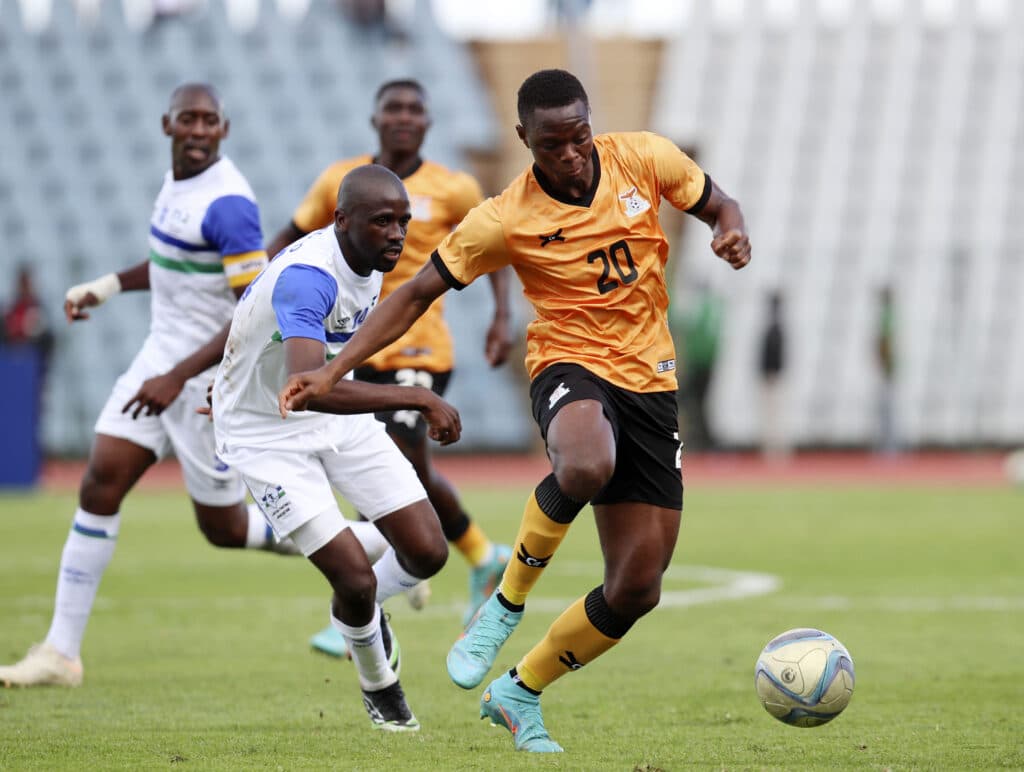 Patson Daka in action for Zambia