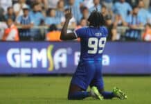 Tolu Arokodare after scoring decisive penalty