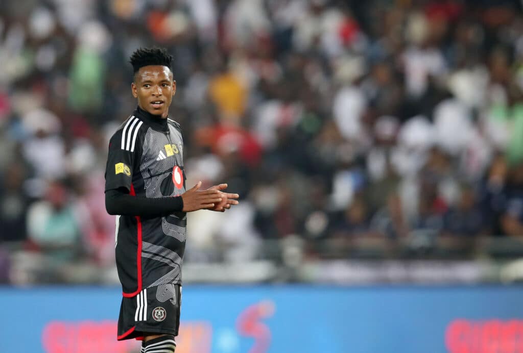 Relebohile Mofokeng of Orlando Pirates during the 2023 MTN8 QuarterFinal match between Orlando Pirates and Sekhukhune United at the Orlando Stadium