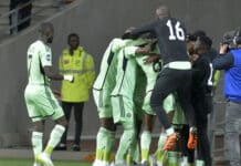 Orlando Pirates players celebrate goal