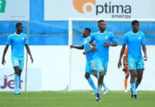 NPFL fixtures Remo Stars players after scoring a CAF Champions League goal