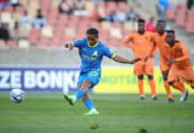 Costa Ribeiro of Mamelodi Sundowns scoring a penalty