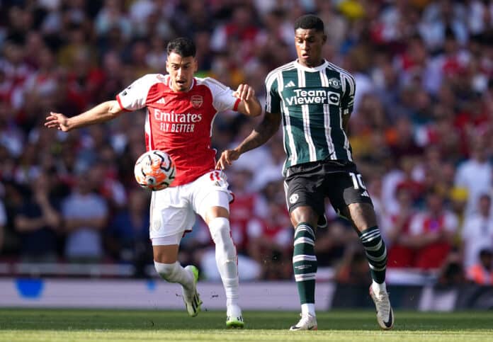 Gabriel Martinelli in action but Thomas Partey absent