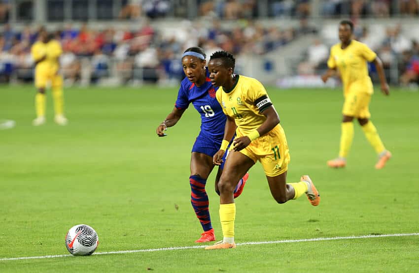 Thembi Kgatlana of Banyana Banyana in action