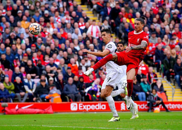 Darwin Nunez scores for Liverpool