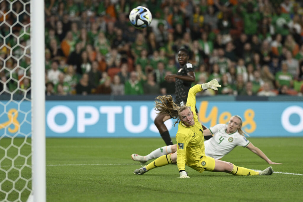 Asisat Oshoala scores for the Super Falcons