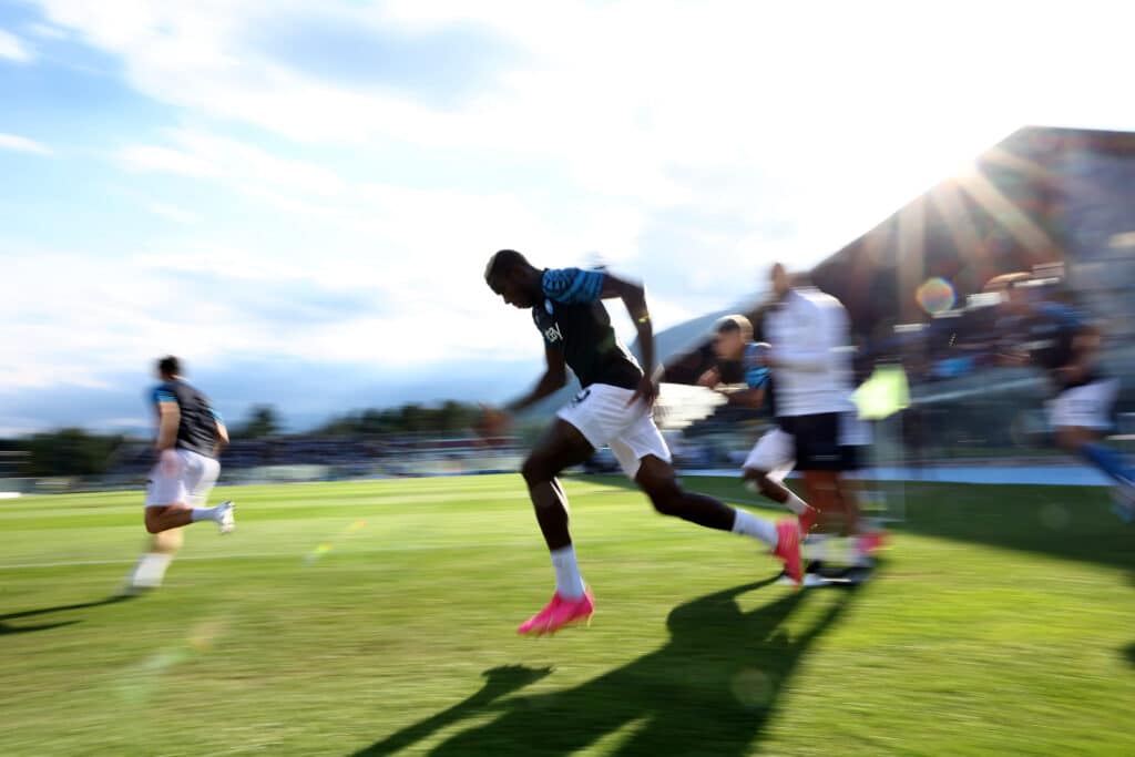 Victor Osimhen goes through his drills in pre-season