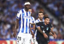 Sadiq Umar of Real Sociedad during the La Liga