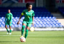 Jermaine Seoposenwe in action for Banyana Banyana