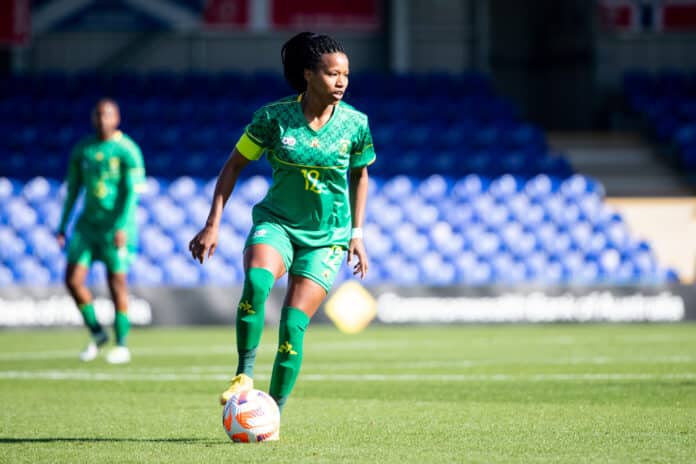 Jermaine Seoposenwe in action for Banyana Banyana