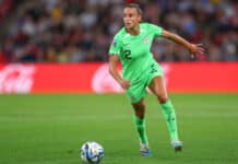 Super Falcons' Ashleigh Plumptre against England