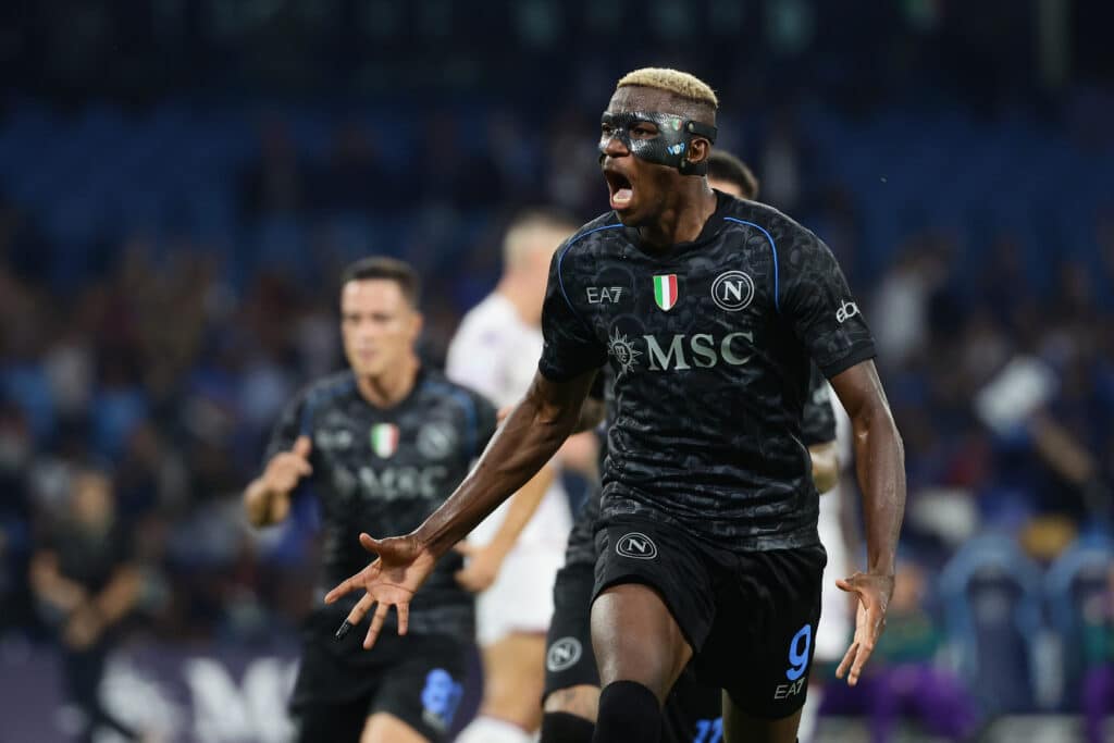 Osimhen's appreciation of Napoli president's gesture sparks hope for the club 2 Victor Osimhen of SSC Napoli celebrates after scoring
