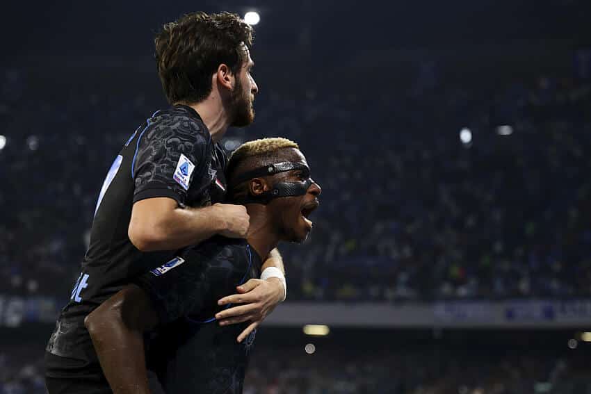 Victor Osimhen and Kvicha Kvaratskhelia in action for Napoli