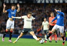 Players in action, PSV vs Rangers