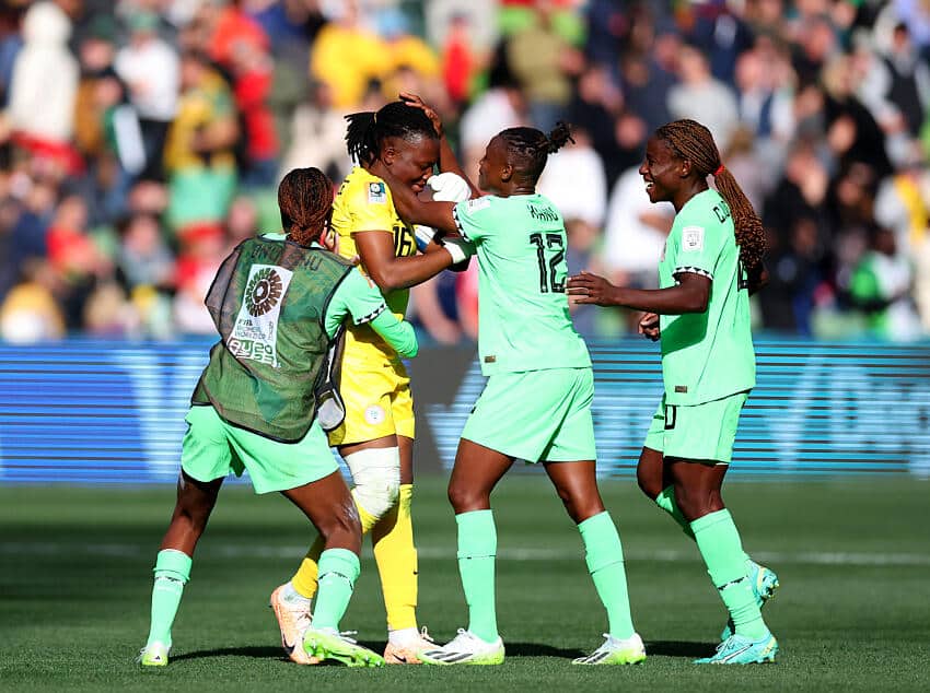 Super Falcons celebrate Chiamaka Nnadozie