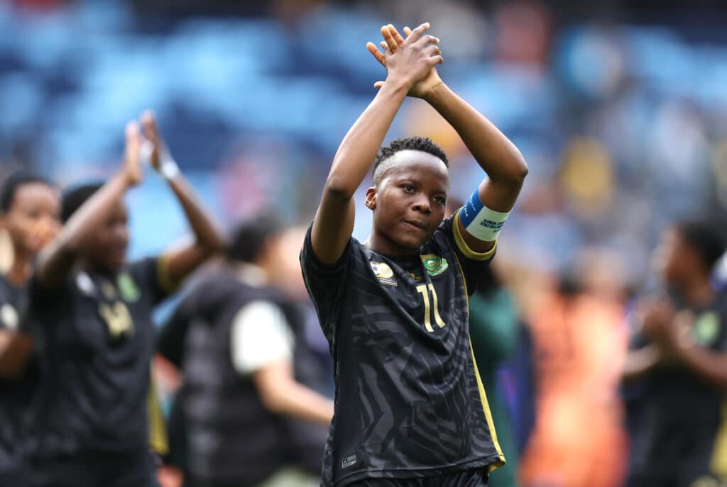 Banyana Banyana players salary - Who earns the most? 5 Thembi Kgatlana of South Africa acknowledges the spectators