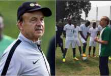Rohr in Final Meeting With Super Eagles Players After Team Walk