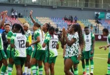 Super Falcons celebrating victory