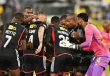 Orlando Pirate team during 2023 MTN8 final match between Orlando Pirates and Mamelodi Sundowns