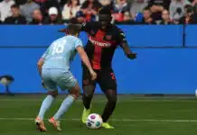 Victor Boniface during the German Bundesliga 7th round